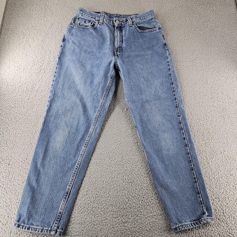 Levis Jeans Womens 30x27‎ Blue 512 High Rise Slim Taper Light Wash Red Tab Zip
